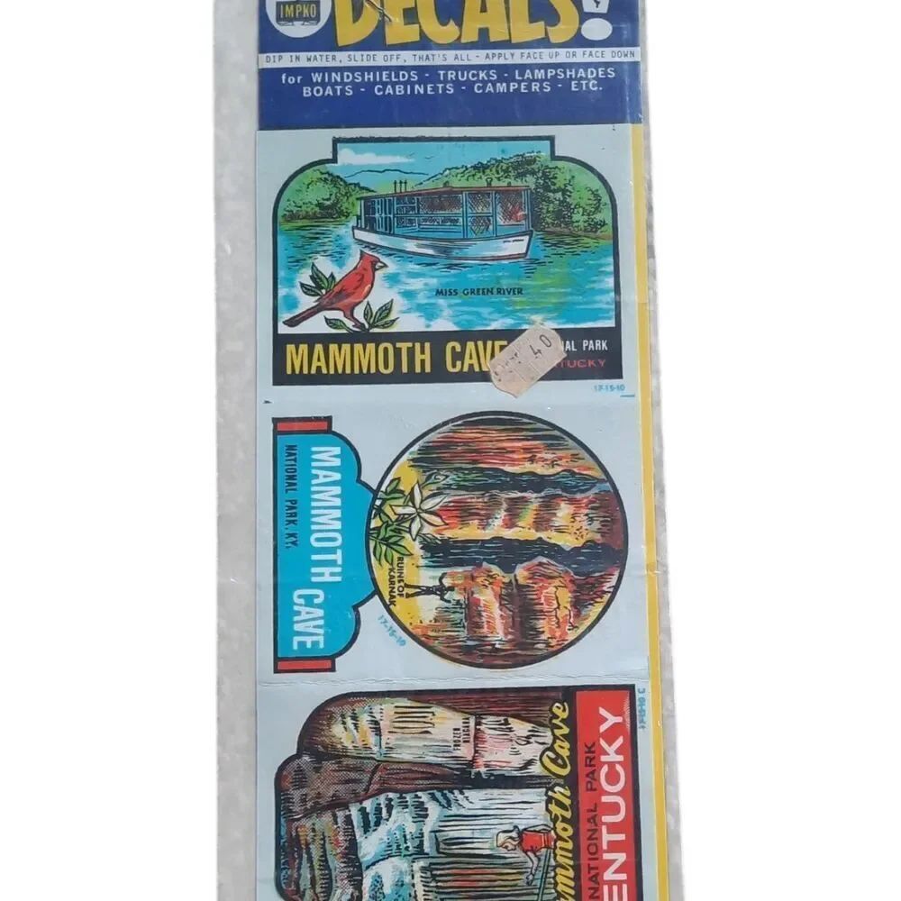 Vintage Mammoth Cave Kentucky Decal Sheet - Bright Multi-Color